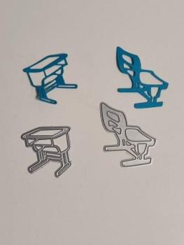 Stanzschablone  Schulbank