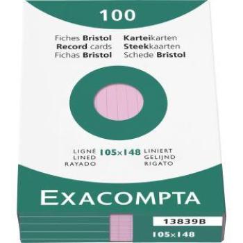 Karteikarten A6 liniert rosa 100 Stück #13839B