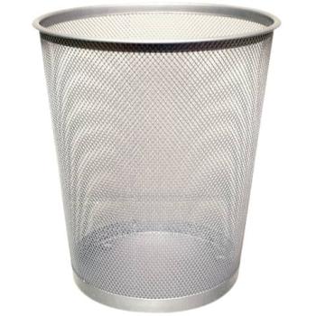 Papierkorb Metall silber