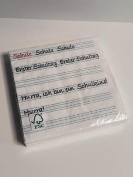 Serviette 33x33cm Schulanfang