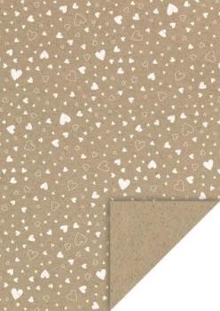 Naturkarton A4 220g Herzen weiß
