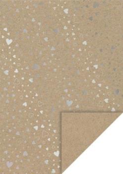 Naturkarton A4 220g Herzen silber
