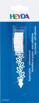 Papierspitze 14mmx200cm Blätter ws