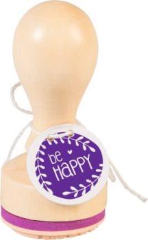 Stempel rund be Happy