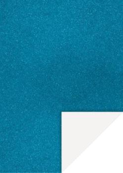GlitterkartonA4 200g pfauenblau