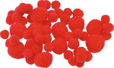Pompon 8-20mm rot 100er