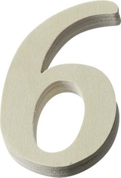 Holzzahl 6 8cm