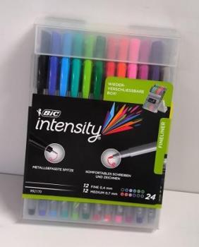 Fineliner Intensity, Fine/Medium, 0,4 + 0,7 mm, sor, 24 Stück