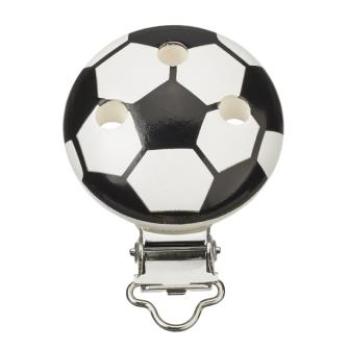 Schnulli-Ketten Clip Fussball 37 mm/11,5 mm, schwarz/weiss, Btl. à 1 St.