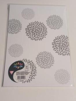 41241C Clairefontaine 10 Bögen A4 Papier einseitig bedruckt im Design runde Blumehochwertig verarbeitet aus Papier 120g