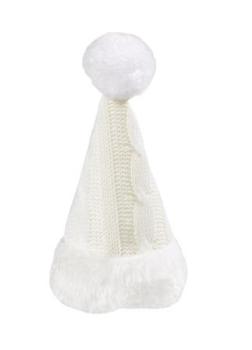 Nikolaus-Mütze ca. 9 cm, weiss Strickoptik