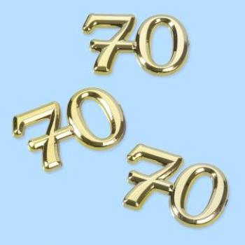 CREApop® Streuteile Zahl "70", 1,5 cm, Btl. à 4 St., gold