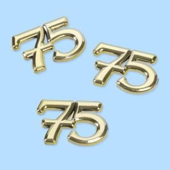 CREApop® Streuteile Zahl "75", 1,5 cm, Btl. à 4 St., gold