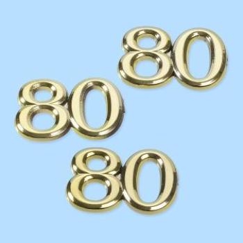 CREApop® Streuteile Zahl "80", 1,5 cm, Btl. à 4 St., gold