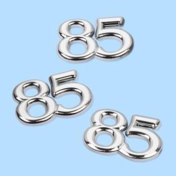 CREApop® Streuteil Zahl "85" 1,5 cm, Btl. à 4 St., silber