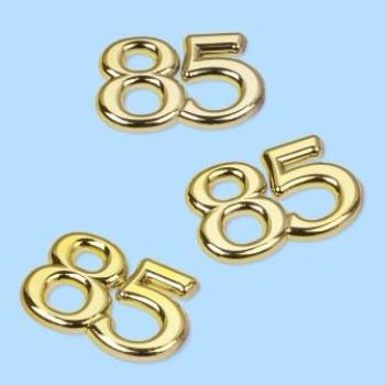 CREApop® Streuteil Zahl "85" 1,5 cm, Btl. à 4 St., gold