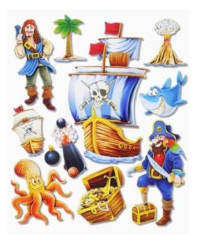 3D Sticker XXL Piraten I