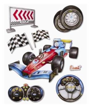 3D Sticker XXL Rennwagen
