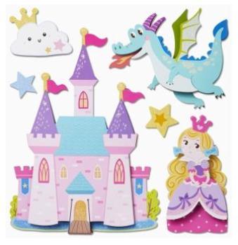 3D Sticker XXL Prinzessin-Drache