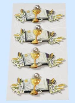 CREApop® Sticker Kelch + Buch, Btl. à 4 St., blau