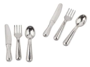 Besteck 12-teilig, ca. 2 cm, silberfarbig