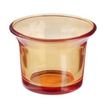 Teelichtglas 6,5 x 4,5 cm, orange