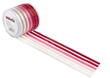 Satin-Band, rot, 10 mm, Rol. à 25 m   ldm