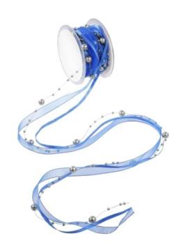 TRENDY-Band mit Perlen, Rol. à 10 m, marineblau  ldm