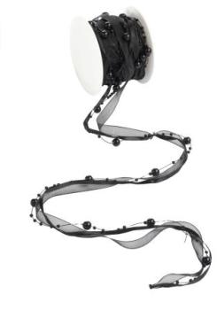 TRENDY-Band mit Perlen,ldm, schwarz