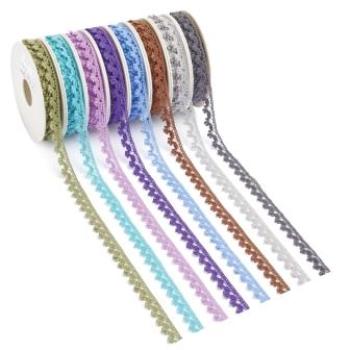 CREApop® Borte Landliebe anthrazit, 13 mm, Rol. à 10 m, 100 % Polyester  ldm