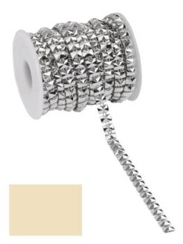 Nieten-Borte Design V, gold, Rol. à 9,2 m