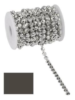 Nieten-Borte Design VII, anthrazit, Rol. à 9,2 m