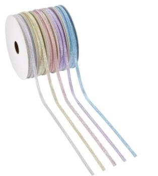 Glitzer-Borte weiss, 5 mm, Rol. à 20 m   ldm