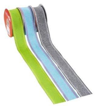 Dekoband Stockholm 3,8 cm, hellgrün, Rol. à 10 m  ldm