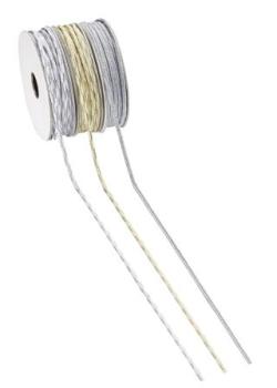 Borte weiss/silber, 2 mm, Rol. à 20 m  ldm