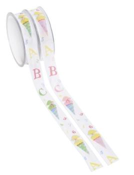 Band Schule rosa/gelb, 25 mm x 20 m  ldm