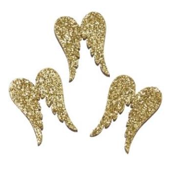 Holzstreuteil Flügel 27 mm, gold, Btl. à 6 St.