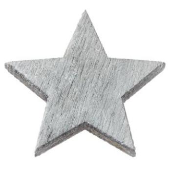 Holzstreuteil Stern voll grau, ca. 2 cm, Btl. à 12 St.