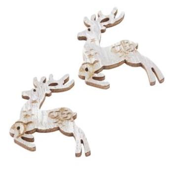 Streuteil Hirsch vintage, ca. 3,8 cm, grau, Btl. à 6 St.