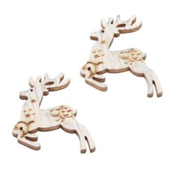 Streuteil Hirsch vintage, ca. 3,8 cm, creme, Btl. à 6 St.