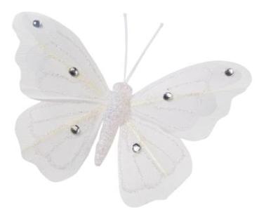 Schmetterling I weiss, Btl. à 3 St.