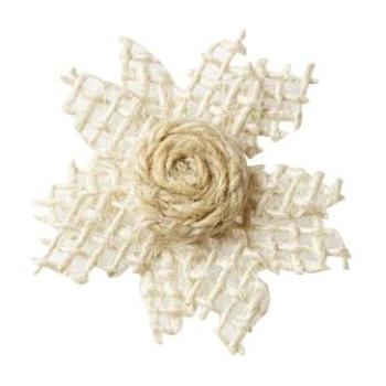 Blume in Leinen-optik, 4,5 cm, Btl. à 2 St.