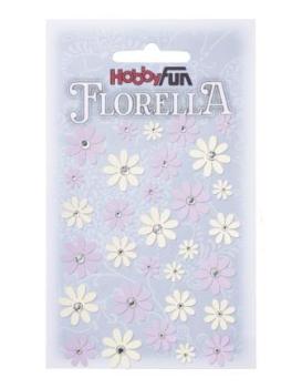 FLORELLA Papier-Blüten Design I, flieder-creme, Btl. à 33 St.