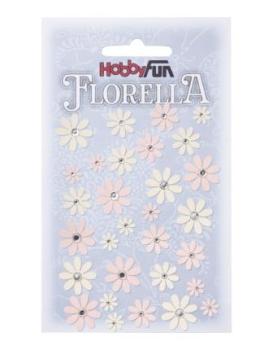 FLORELLA Papier-Blüten Design I, rosé-creme, Btl. à 33 St.
