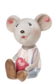 Verliebte Mäuse "Er" ca. 6 cm, sitzend