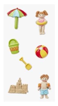 Beach-Minis m. Klebepunkt ca. 2,5 cm, Btl. à 7 St.