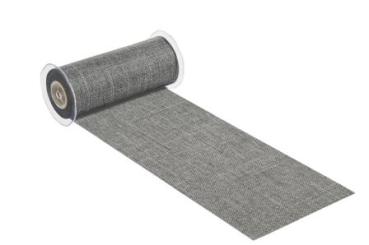 CREApop® Dekostoff,20 cm x 10 m, Leinen-optik, grau  ldm