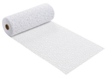 Dekostoff Netz-Optik, Glimmer, 29 cm x 15 m, weiss-irisierend   ldm