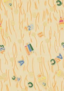 CREApop® Dekostoff 29 cm x 15 m, Schule, sonnengelb