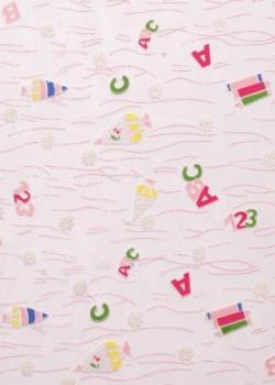 CREApop® Dekostoff 29 cm x 15 m, Schule, rosé  ldm